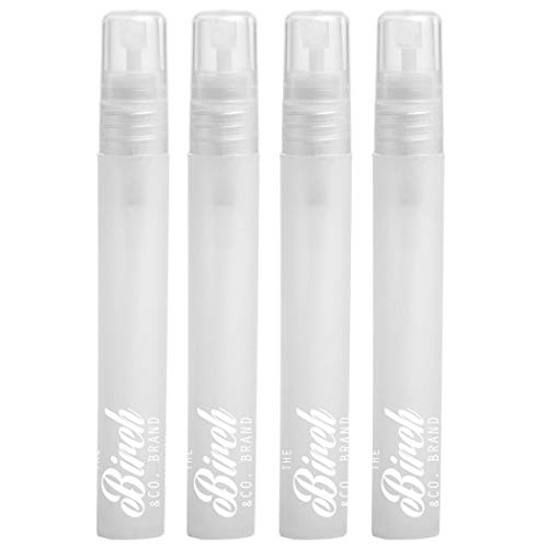 Birch Mini Portable Mist Empty Spray Mister for Personal Beauty Care or Craft 10ml (white 4 pk),4 Count (Pack of 1)