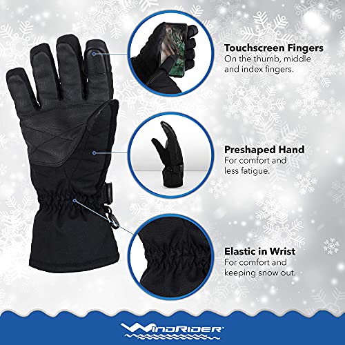 WindRider Rugged Waterproof Winter Gloves | Touchscreen Compatible | Cordura Shell, Thinsulate Insulation | Ice Fishing, Skiing, Sledding, Snowboard | for Women or Men | The Storepaperoomates Retail Market - Fast Affordable Shopping