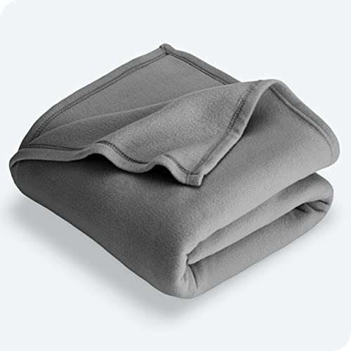 Bare Home Polar Fleece Blanket – Twin/Twin XL Blanket – Grey – Warm & Cozy – Premium Fleece Blanket – Blanket for Bed, Sofa, Camping, Travel and Cold Nights – Lightweight Blanket (Twin/Twin XL, Grey)