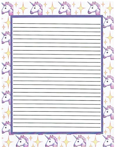 Kid’s Camp Unicorn Lined Stationery Paper 26 Sheets