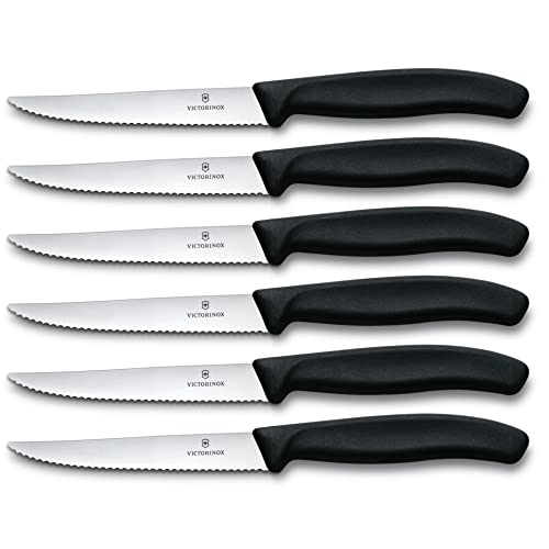 Victorinox Swiss Classic, 6 Pieces Steak Knife Set, Set of 6, Black 6 Count