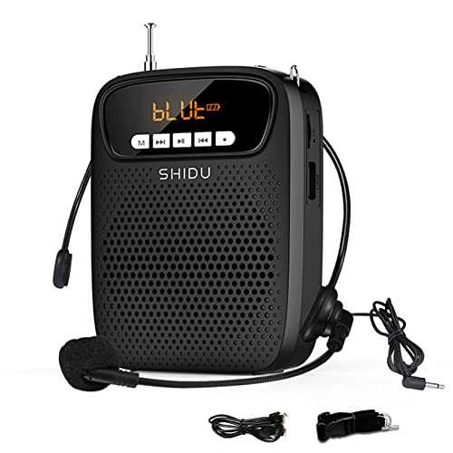 S278 15W Lightweight Portable Rechargeable Mini Voice Amplifier with Headset Microphone Supports Bluetooth/Recording/FM Radio/MP3 for Teachers, Tour Guides and More
