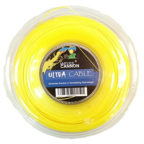 Weiss CANNON Unisex – Adult’s Ultra Cable Saitenrolle 200m-Gelb Tennis String, Yellow