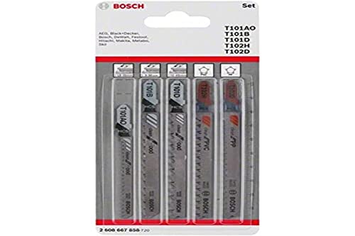 Bosch 2608667858 Jigsaw Blade-Set For Wood/Plastic 5 Pcs