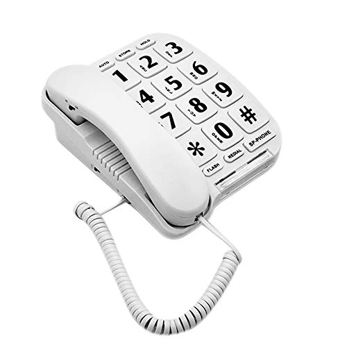 HePesTer P-011 Large Button Corded Phone for Elderly Amplified Phone for Seniors Home Intuition Amplified Desk Telephone with Large Easy to Read Buttons Works in Power Outage for SOS Emergency
