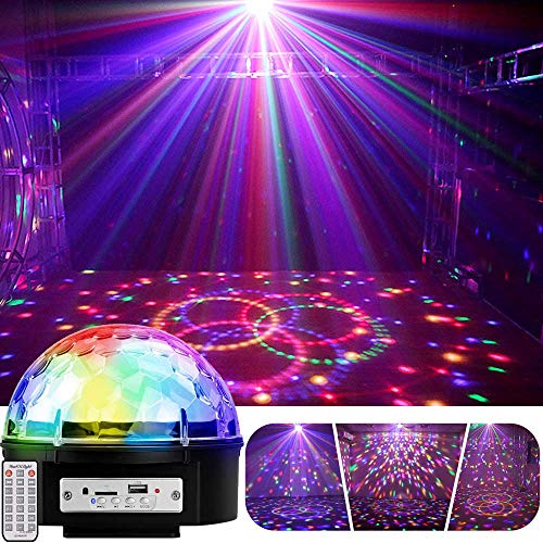 YouOKLight Disco Lights, Disco Ball Lights Sound Activated, 9 Color LED Music Crystal Magic Ball, Sound Activated Party Lights with Remote, for Home Room Dance Party Birthday Gift Kids Club.