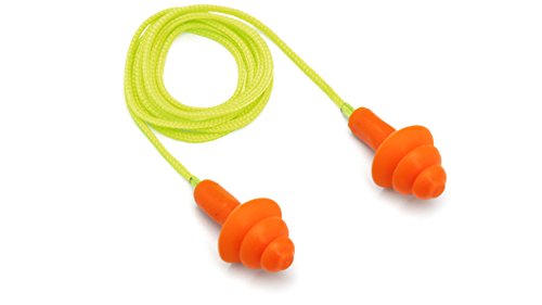Pyramex Safety RP3001 Corded reusable earplug – NRR24dB – 50 pair/box, Orange, One Size