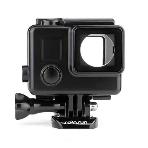 SOONSUN Blackout Standard Housing Case with LCD Touch Backdoor for GoPro Hero 4 3+ 3 Black Silver Action Camera