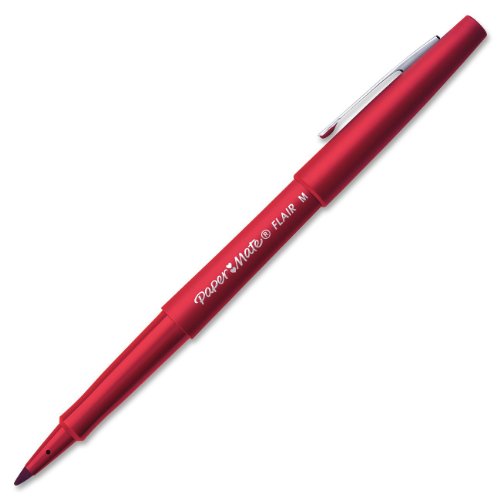Paper Mate Flair Felt Tip Pens, Medium Point 1.0mm (2-Dozens, Red)