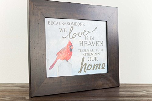 Because Someone You Love Is In Heaven Home Red Cardinal Religious Framed Art Decor 13×16″ (Espresso Frame) | The Storepaperoomates Retail Market - Fast Affordable Shopping