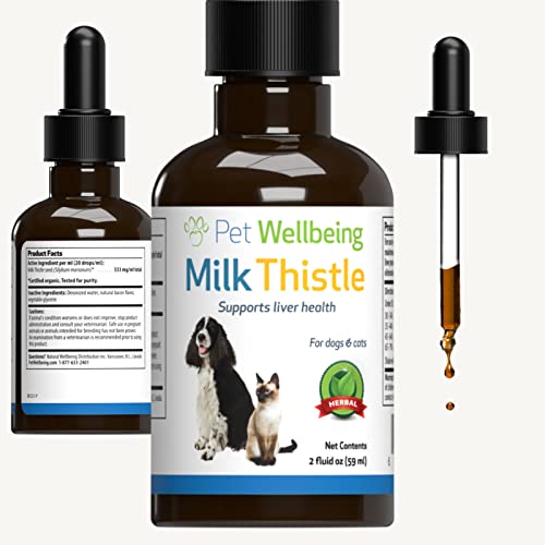 Pet Wellbeing Milk Thistle for Cats – Supports Liver Health, Protects Liver – Glycerin-Based Natural Herbal Supplement – 2 oz (59 ml)