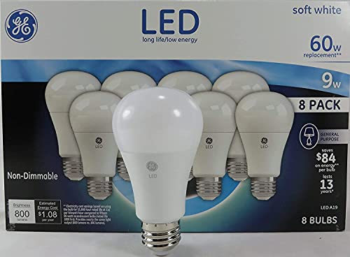 GE 60W Replacement Soft White LED 8 Pack