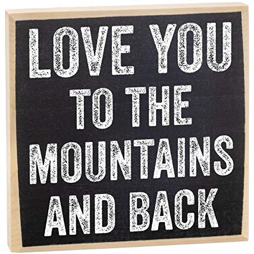 Love You to The Mountains – Small Wall Decor – Rustic Wooden Sign – Farmhouse Home Decor – Great Gift, Couples Bedroom Decor, Romantic Quotes, Love Signs