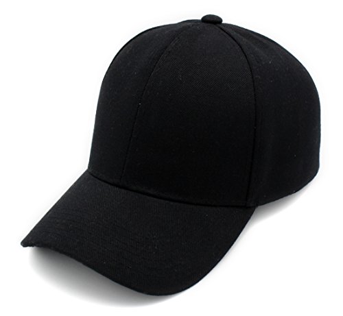 Baseball Cap Hat Men Women – Classic Adjustable Plain Blank, BLK