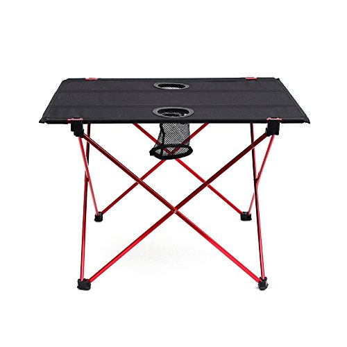 Outry Lightweight Folding Table with Cup Holders, Portable Camp Table (M – Unfolded: 22″ x 17″ x 15″)