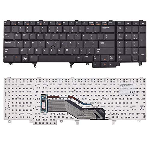 SUNMALL Replacement Keyboard with Pointer Compatible with Dell Latitude E5520 E5520m E5530 E6520 E6530 E6540 Precision M4600 M4700 M4800 M6600 M6700 Laptop Non-Backlit