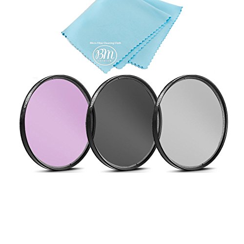 58mm Multi-Coated 3 Piece Filter Kit (UV-CPL-FLD) for Canon Rebel T5, T6, T6i, T7i, T8i, EOS 80D, EOS 90D, EOS 77D, SL3 Cameras with Canon EF-S 18-55mm is STM Lens