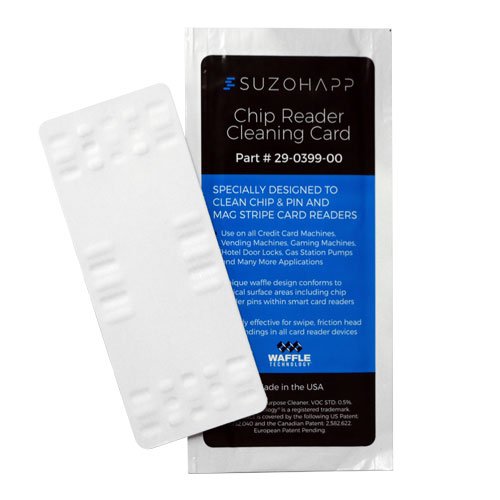 10/Pk SuzoHapp Waffletechnology Smart Credit Card Chip Reader Cleaning Card, 2-1/4″ x 5″