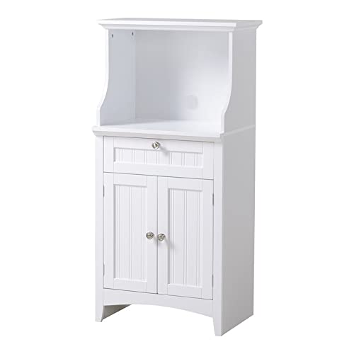 American Furniture Classics OS Home and Office Microwave/Coffee Maker Utility Cabinet Kitchen cart, White