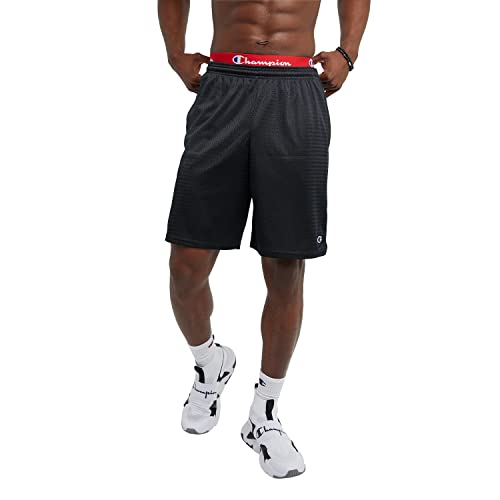 Champion mens 9″ Shorts, Mesh Shorts, 9″, Mesh Basketball Shorts, Mesh Gym Short, Black-407q88, 4X-Large US