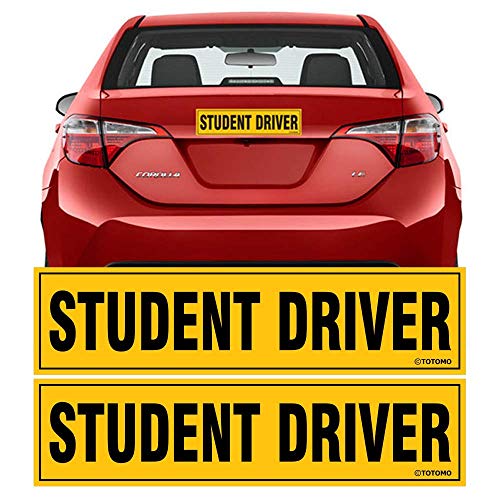 TOTOMO Student Driver Magnet for Car Sign – Large 12″x3″ Magnetic Reflective Vehicle Safety for New Rookie Learner Drivers Removable Bumper Sticker Please Be Patient (2 Pack)