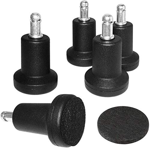 Bell Glides Replacement Office Chair or Stool Swivel Caster Wheels to Fixed Stationary Castors, for Carpet High Profile Bell Glides with Separate Self Adhesive Felt Pads, Chair Feet Wheel Stopper