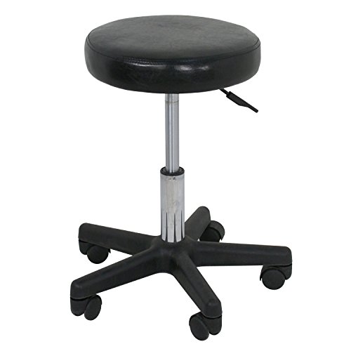 Adjustable Hydraulic Rolling Swivel Salon Stool Chair Tattoo Massage Facial Spa Stool Chair Black (Black)