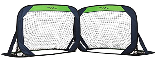 Sport Squad Portable Soccer Goal Net Set – Set of Two 4′ Pop Up Training Soccer Goals with Compact Carrying Case – Easy Assembly and Compact Storage – Great for Kids and Adults