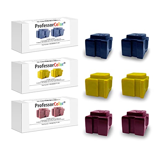 Professor Color ColorQube 8570 or ColorQube 8580 Ink Replaces 108R00926 108R00927 108R00928 (6 Repackaged OEM Inks), Bundle Includes Bypass Key for use in North American Printers – 13,200 Pages