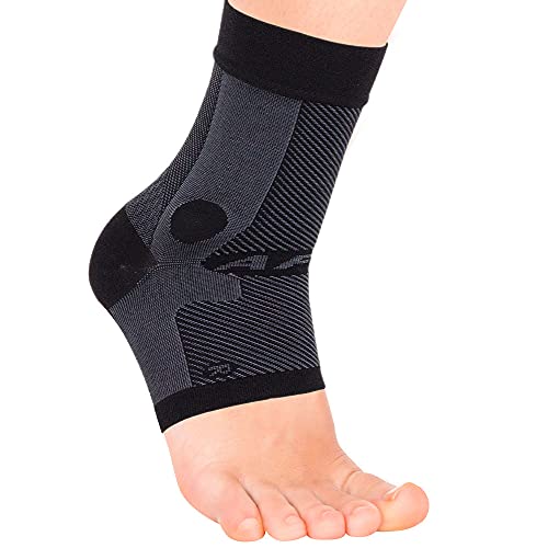OrthoSleeve Compression Ankle Brace AF7 for inversion sprains, weak ankles, instability and Achilles tendonitis (Large, Black, Left Foot)
