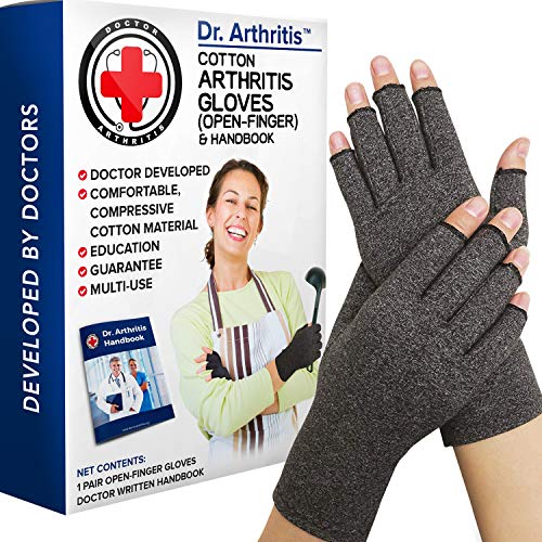 Doctor Developed Arthritis Gloves and Compression Gloves for Women and Men – Arthritis Gloves for Women for Pain, Compression Gloves for Arthritis for Women, Hands Typing Gloves & Doctor Handbook (M)