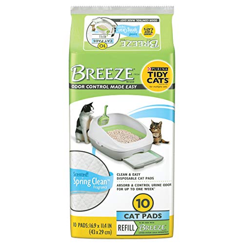 Purina Tidy Cats Breeze Spring Clean Cat Pads Refill Pack – 10-Count Pouches