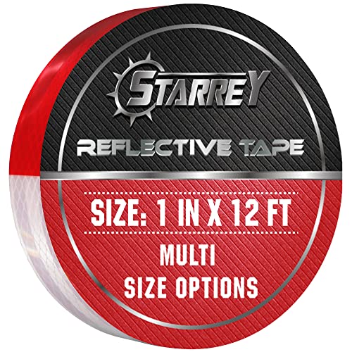 STARREY Reflective Tape Red White (1 in X 12 FT)