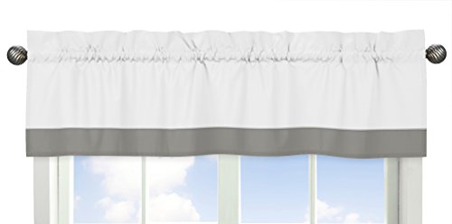 Sweet Jojo Designs Grey and White Window Treatment Valance for Woodsy Collection