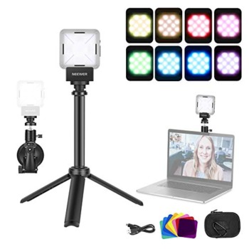 Neewer Video Conference Lighting Kit, Zoom Lighting for Computer Video Conferencing with Suction Cup/Color Filter/Tripod, MacBook Laptop Lamp for Remote Working/Zoom Call/Self Broadcast/Live Streaming | The Storepaperoomates Retail Market - Fast Affordable Shopping