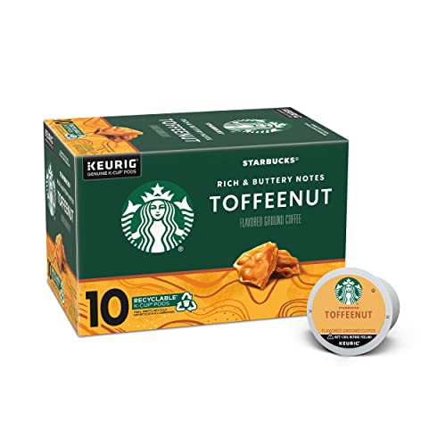 Starbucks Medium Roast K-Cup Coffee Pods — Toffeenut for Keurig Brewers — 1 box (10 pods total)