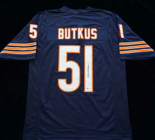 Dick Butkus Signed Autographed Blue Football Jersey with Beckett COA