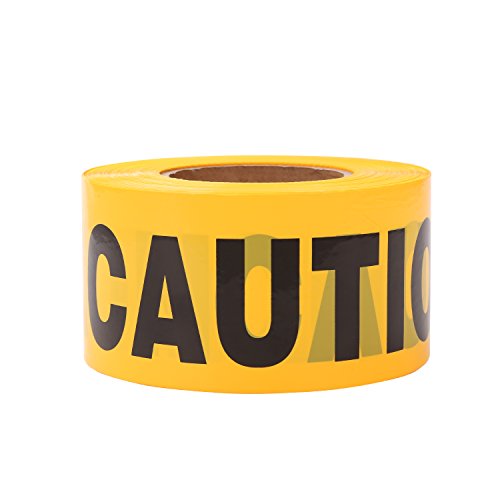 TopSoon Yellow CAUTION Tape Roll 3-Inch by 1000-Feet Non-Adhesive Construction Caution Tape Safety Barrier Tape Ribbon Tape Warning Tape for Danger/Hazardous Areas