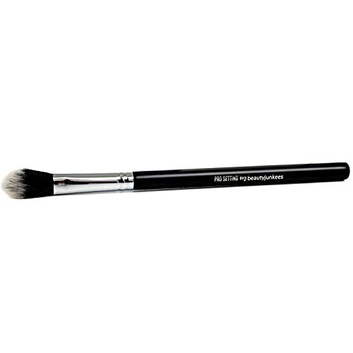 Under Eye Setting Powder Brush – Small Soft Fluffy Tapered Blending Makeup Brush, Set Concealer, Buffing, Baking, Finishing Loose, Pressed, Compact, Mineral Cosmetics, Synthetic, Cruelty Free Vegan