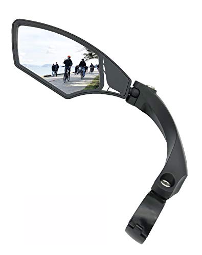 Hafny New Handlebar Bike Mirror, HD Blast-Resistant, Safe Crystal Clear Glass Mirror, Adjustable Rotatable Bicycle Mirror, Rearview Mirror for Bicycle, HF-MR095