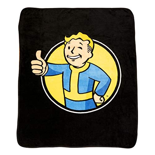 Fallout Vault Boy Large Fleece Blanket – Licensed Bethesda Merchandise – Novelty Video Game Throw And Home Accessory – Perfect Gaming Gift Birthdays, Holidays, House Warming Parties And More