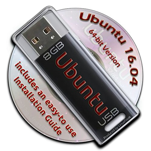 Ubuntu Linux 16.04 Bootable 8GB USB Flash Drive – 64-bit Version