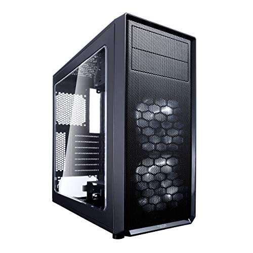 Fractal Design Focus G – Mid Tower Computer Case – ATX – High Airflow – 2X Fractal Design Silent LL Series 120mm White LED Fans Included – USB 3.0 – Window Side Panel – Black