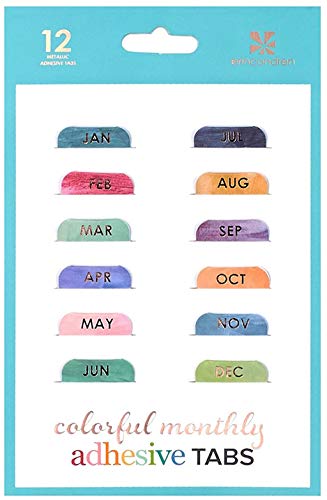 Erin Condren Designer Accessories – Monthly Adhesive Tabs, Colorful (Set of 12)