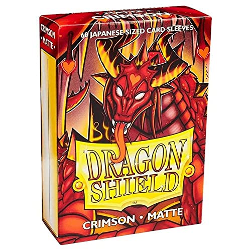 Arcane Tinmen ApS Dragon Shield Japanese Size Sleeves – Matte Crimson 60CT – Card Sleeves Smooth & Tough – Compatible with Pokemon, Yugioh, & More– TCG, OCG,ART11121