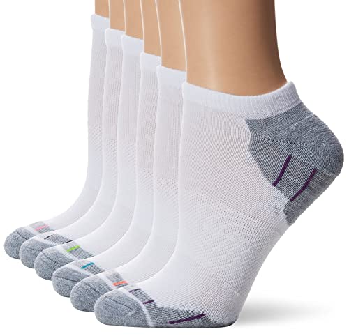Hanes womens 6-pair Comfort Fit No Show athletic socks, White, 5 9 US