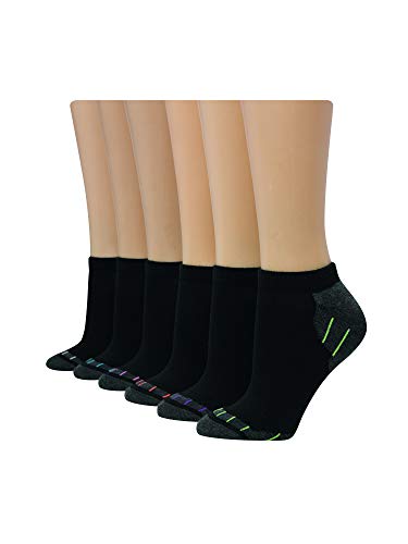Hanes womens 6-pair Comfort Fit No Show athletic socks, Black, 8 12 US