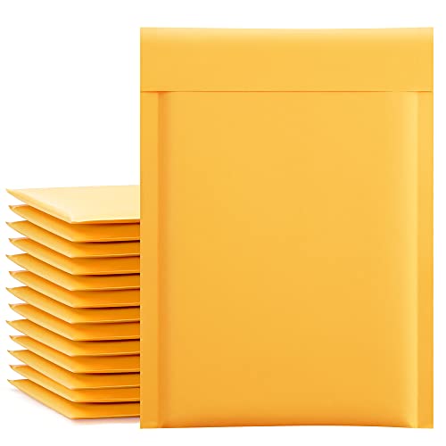 UCGOU Kraft Bubble Mailers 6×10 Inch 25 Pack Yellow Padded Envelopes #0 Small Business Mailing Packages Self Sealing Tear Resistant Boutique Bulk Mail Shipping Bags for Jewelry Makeup Supplies