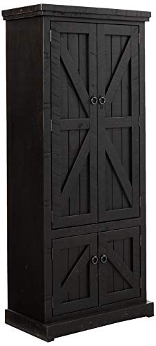 American Heartland Rustic Double Door Pantry, Rustic Antique Black