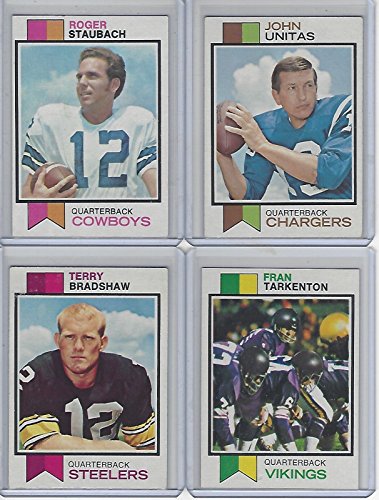 1973 Topps Football Complete 528 Card Set Ex- Exmt – Contains Franco Harris Rookie, Hall of Famers Joe Namath, Johnny Unitas, Roger Staubach and Many More